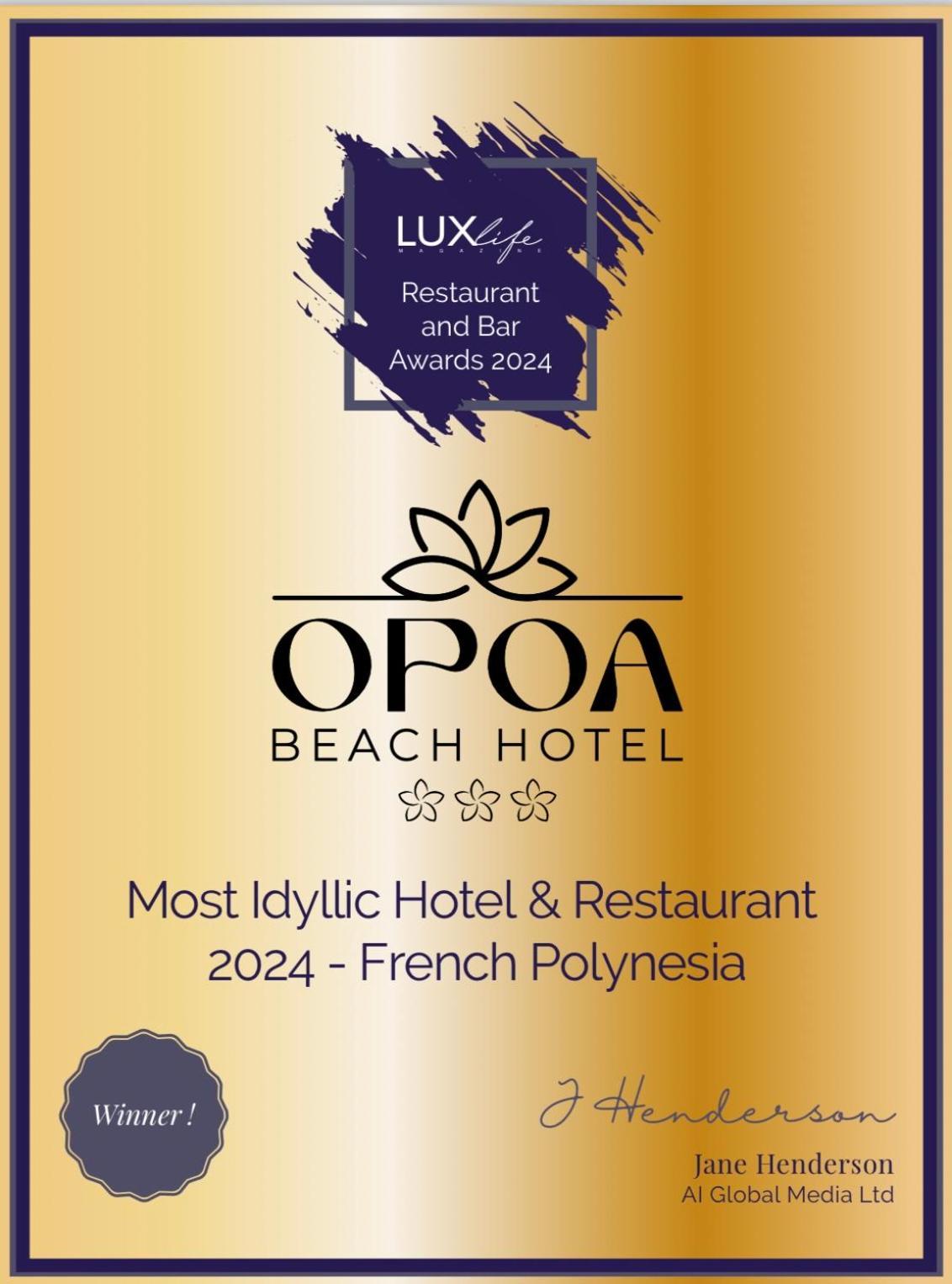 Opoa Beach Hotel Exterior foto